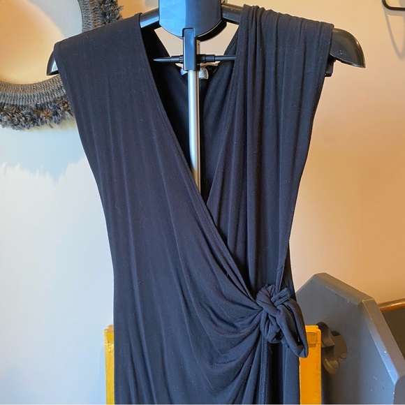Black Wrap Dress - Picture 2 of 4